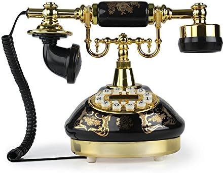 Црна Керамичка Ретро Гроздобер Антички Стил Копче За Бирање Биро Телефон Телефон Дома Дневна Соба Декор