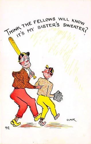 Бејзбол, основна топка стрип стари гроздобер антички поштенски картички
