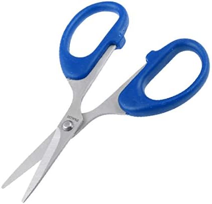 X-Gree Home Office Blue Hande Metal Blade Sware Paper Praight Shissors 4.7 “(Oficina en el Hogar Mango Azul Hoja de Metal Papel de Costura tijeras rectas 4.7 ''