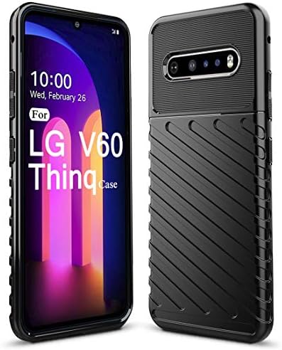 Sucnakp ЗА Lg V60 Thinq Случај LG V60 Случај Амортизација Анти Гребење Тешки Издржливи Капка Заштита Мобилен Телефон Покритие ЗА LG V60 Thinq(LT Црна)