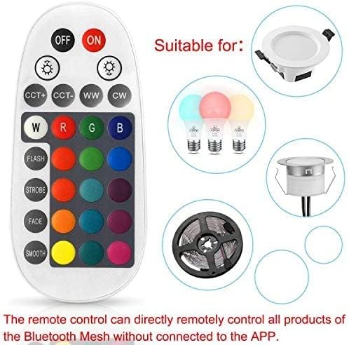 Meikee Bluetooth Mesh Smart RGBCW далечински контролер, 28 клучеви мултифункционален паметен контролер Погоден на сите Hao Deng