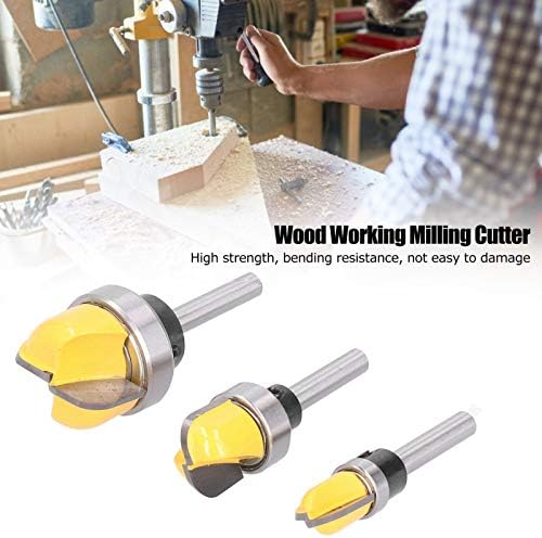 Walfront 3PCS 6mm Shank Router Bit High Phote Wood Working Melling Alter Tool Set Router Bits Set, Milling Cutter