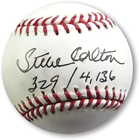 Стив Карлтон потпиша автограмиран бејзбол Филис 329/4,136 JSA AF30983 - Автограмски бејзбол