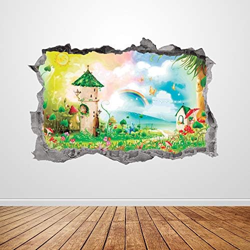Волшебна светска wallидна декларална уметност размачкана 3Д графичка фантазија принцеза шумска wallид налепница мурал постер