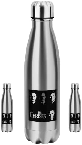 Крис Пине Хемсворт Прат Еванс најжешките актери шише со вода од 16 мл Кантина Термос подарок, за пешачење смешен подарок за мажи и жени, спортски салата за пијалоци, 5