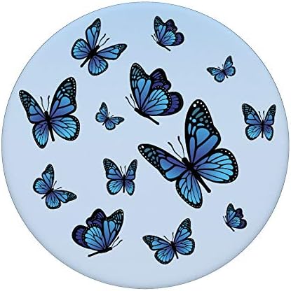 Дизајн на сини пеперутки, симпатична принт за девојчиња, жени момчиња PopSockets Swappable PopGrip