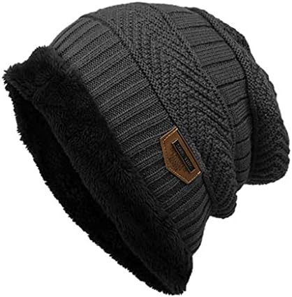 Плетено топло слаби плетено манжетно капаче за череп, капа, преголеми буги капи за жени мажи руно наредени контрастни бои зима