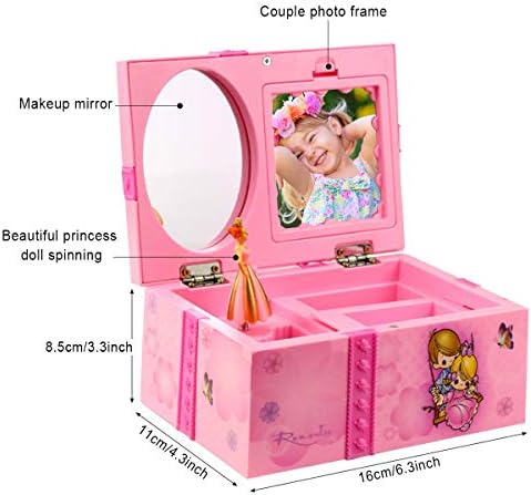 Елеопција Детска Музичка Кутија За Накит, Кутија За Складирање Скапоцени Камења Одличен Подарок За Девојчиња