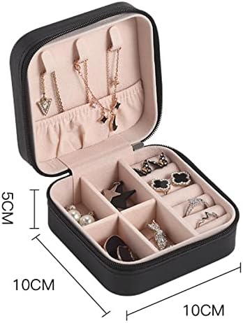 КУТИЈА За Накит VRECOR дома прстен кутија обетки ѓердан обетка обетки кутија за накит мини кутија за складирање накит црна