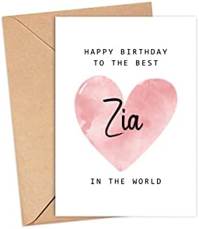 Среќен роденден на најдобрата Зиа во светската картичка - роденденска картичка Зиа - картичка Зиа - подарок за Денот на мајката