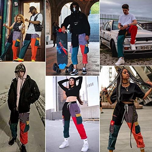Алфрик Еден Менс карго панталони крпеници повеќе џебови на отворено модни обични џогерни панталони улична облека со влечење