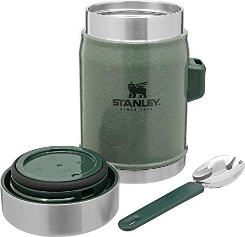 Стенли Класична легендарна тегла за храна 0,4L Хамертон зелена со Спарк - БПА бесплатна супа од супа од не'рѓосувачки челик