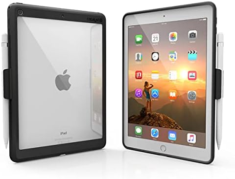 Катализатор iPad 9,7 Случај 6 -ти и 5 -та генерација Заштита на влијанието, доказ за доказ за капки, скришум црна