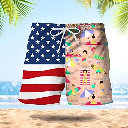 АДССДК Машка клупа за шорцеви Ден на независност, Обичен летен хавајски панталони за сурфање Ден на независност Печати за печатење