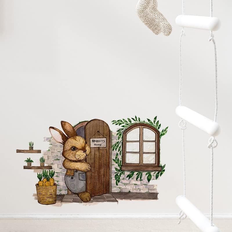 Yamslam New Cartoon 3D насликан зајаче дома Спална соба спална соба Ден на вineубените Денот на домот Декорација на wallидот Реална симпатична Bunny Wallидни декорации Уметнички ук?