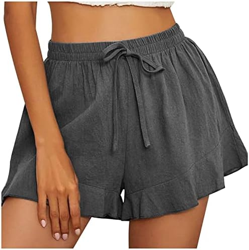 Удобна постелнина еластична половината плус големина мода фитнес шорцеви секси завој кратки панталони облечени женски легици летни обични