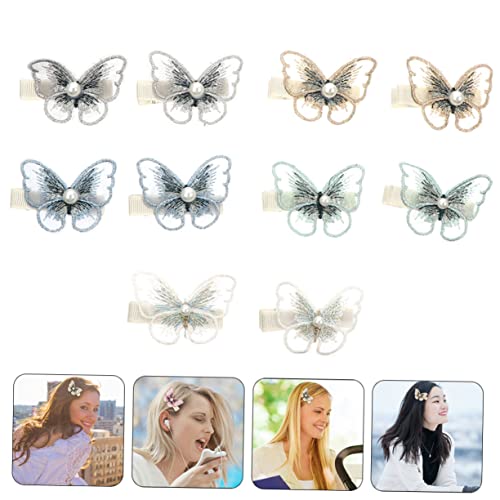 ТОЈАНДОНА 10 парчиња Тродимензионални Шноли За Пеперутки Девојка Клипови За Коса Зафат Тридимензионална Девојка Дете Ткаенина, Легура