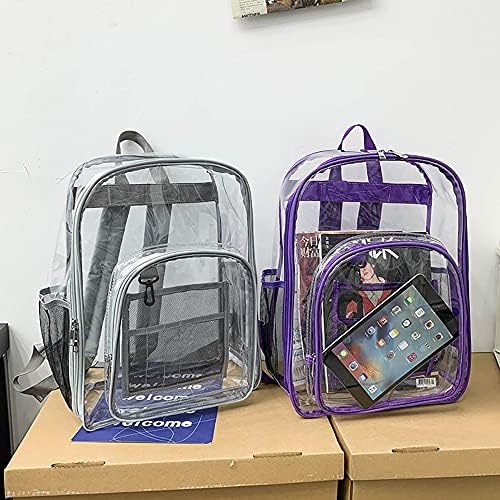 Обични чисти ранци за возрасни, тешки големи ПВЦ транспарентни пластични училишта за деца на ранец на ранец на ранецот на ранецот