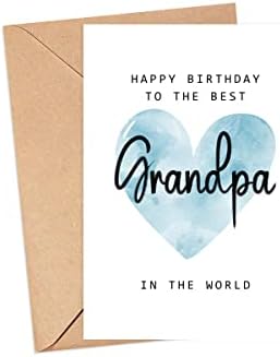 Moltdesigns Среќен роденден на најдобрата дедо во светската картичка - Дедо роденденска картичка - Дедо картичка - Подарок за