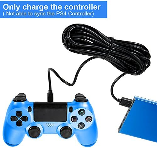 Zacro 2 PCS 16FT Controller Controller Cable, Dual Shock 4 Charger, компатибилен со PlayStation 4, One X & Xbox One & PS4 Pro/