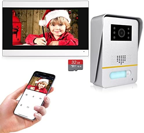 WiFi IP Video Video Bellbell Intercom System, 2-жичен видео врата Телефон HD HD Camera Complede Постојна врата, WiFi 7 инчи