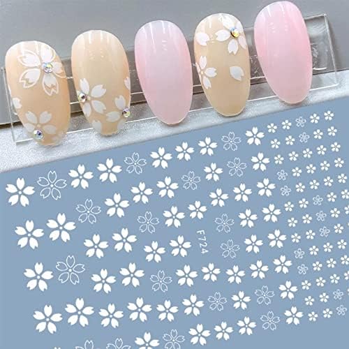 Налепници за нокти Јапонски 3Д серии за лепак за мали налепници за бели и златни цвеќиња налепници за нокти завој за нокти