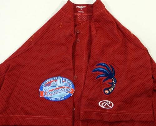 2015 Clearwater Threshers 53 Игра користеше црвен дрес 100 -ти стогодишен лепенка 48 06 - Игра користена МЛБ дресови