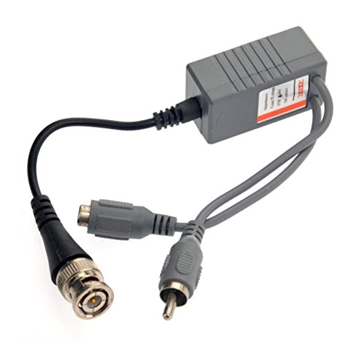 Solustre Cable Pair Transceiver Video CCTV Camera Video Balun RJ45 Video Balun Bnc Video Balun Transceiver RJ45 Twisted Paire Television Video Audio Power Balun Video Audio Power 2pcs
