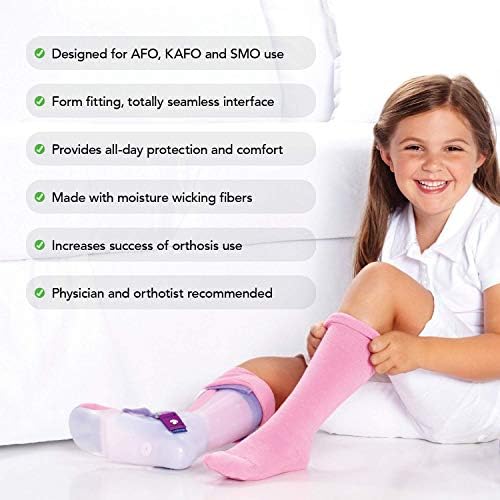 SmartKnit Беспрекорен AFO интерфејс чорапи 3 пакет - големини на деца