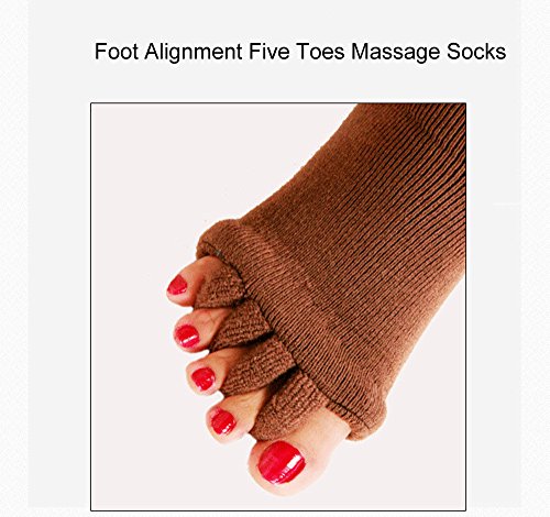Спортска спортска салата за јога пет чорапи за сепаратор на нозе Полигање на болки со масажа чорапи