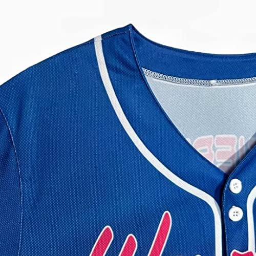 Обични кошули за бејзбол Jerseyерси Спортски кошули перонализирани фанови Подарок Подарок Прилагодено име Број за мажи жени