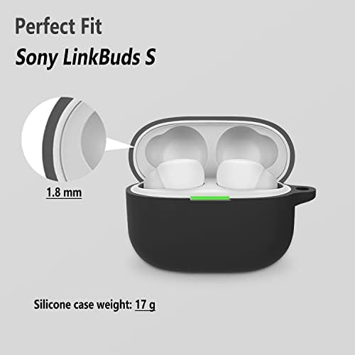 Geiomo Silicone Case компатибилен со Sony Linkbuds S, заштитно покритие со карабинер