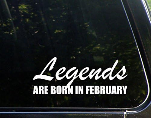 Легендите Се Родени во февруари - За Автомобили Смешни Автомобили Винил Браник Налепница Прозорец Налепница / Бела | 8.75 инчен