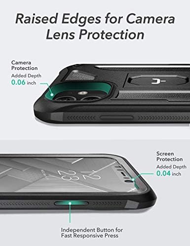 YOUMAKER Дизајниран За Iphone 11 Случај, Тешка Заштита Kickstand Со Вграден Заштитник На Екранот Shockproof Капак за iPhone