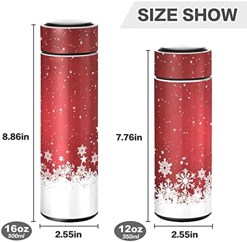 Катаку Божиќно црвено снегулка шише изолирано од 16 мл од не'рѓосувачки челик колба Термос шише за кафе вода пијалок за еднократно