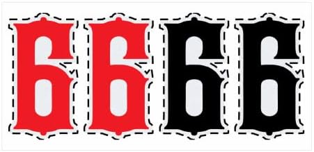 6 - Пожарникар Рефлектирачки Шлем Налепница Сет од 4 Противпожарна Служба Број Шест-В 06