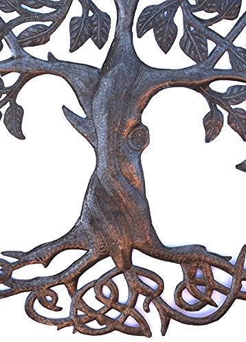 Дрво на животна метална wallидна уметност, современа декор за железни уметнички дела, келтски семејни дрвја, 23 ин. x 23 in.