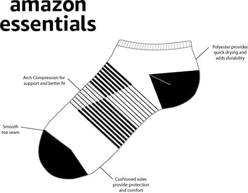 Амазон Најважен Унисекс Детски Амортизирани Атлетски Чорапи Со Низок Крој, 6 Пара