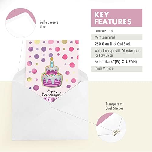 Асортиман на лесни 24 уникатни картички за роденден со честитки внатре. За деловни активности и поединци, 5,5 x 5 инчи разновидни