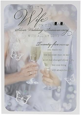 Белешка 25 -та картичка за сребрена годишнина за сопругата „Те сакам“ - Среден [стар модел]