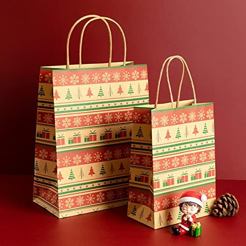 Готокат 5 Парчиња Божиќни Мали Крафт Хартиени Кеси Со Рачки Рефус Торби За Подароци, Занаетчиски Намирници За Купување Малопродажба