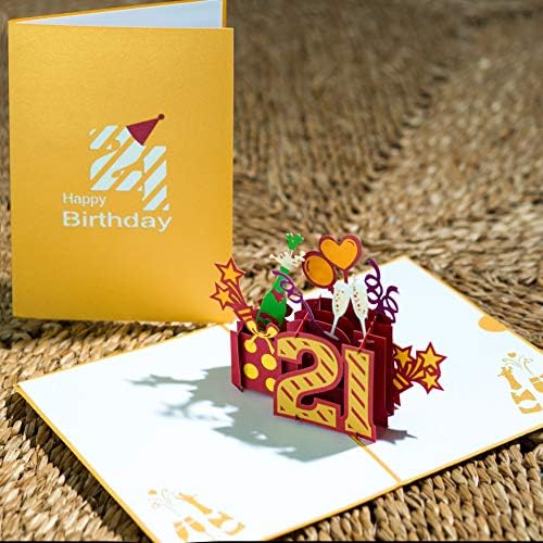 DKT Рачно изработен среќен роденден Поп -доп картичка, 3Д скокачки честитки