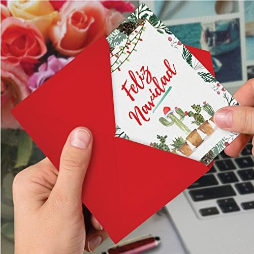 Pack Bobleworks од 12 смешни Божиќни честитки со коверти, празничен хумор за мажи и жени-Feliz Navidad C6633XSG-B12X1-SL